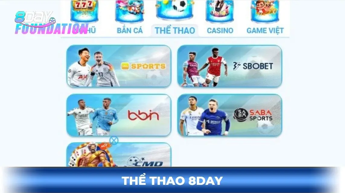 giới thiệu sảnh cược thể thao 8day