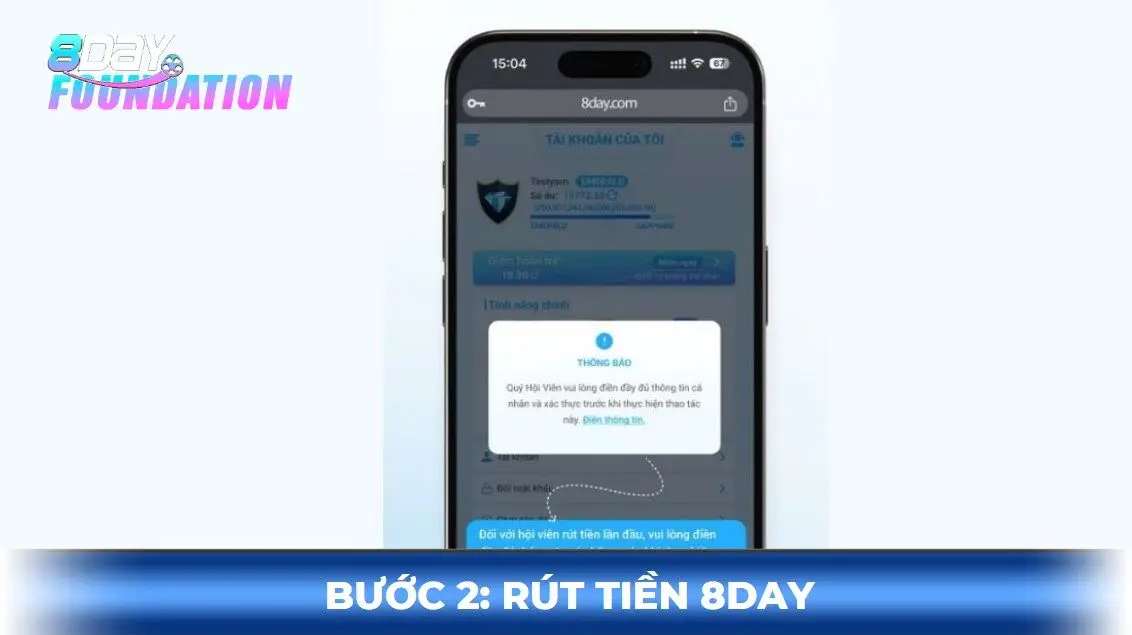 rút tiền 8day bước 2
