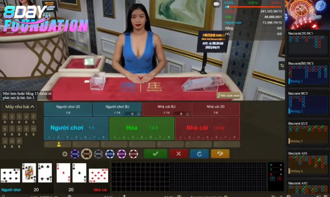 Bàn chơi baccarat 8day